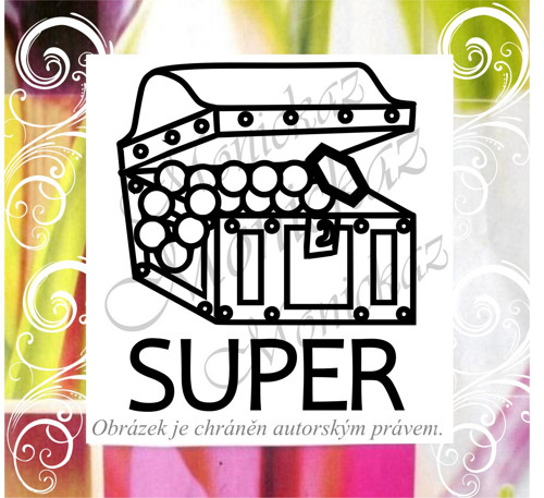 Super truhla, námořník, pirát, poklad 584. Razítko