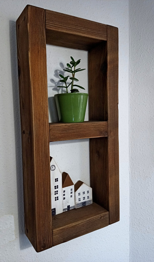 Masivní dřevěná designová police - 35x75 cm