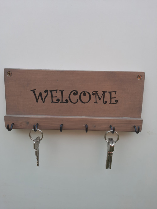 Věšák na klíče WELCOME - toskánská šedá