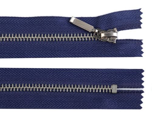 Kovový zip šíře 6 mm délka 16 cm - modrá