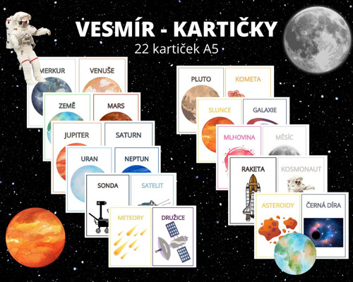 Vesmír - kartičky