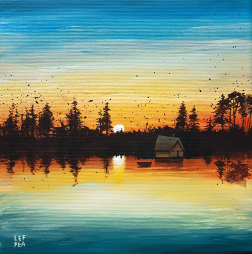 Víkend u jezera - 20x20cm — foto 1