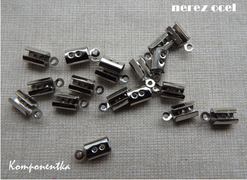 Koncovka kulatá nerez ocel 11x5mm 6kusů