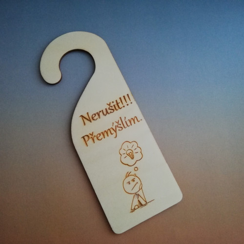 Visačka na dveře - Nerušit - přemýšlím