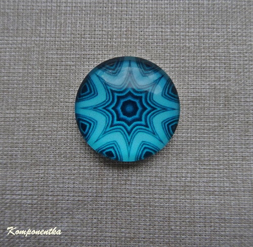 Skleněný kabošon s mandalou 20mm 1kus