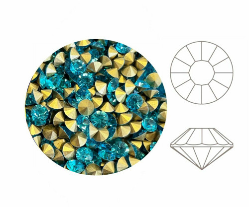 144ks Izabaro Crystal akvamarín Modrá 202 kolo