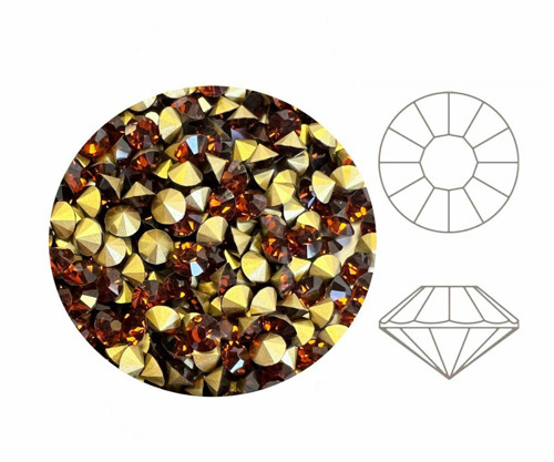 144ks Izabaro Crystal uzený Topaz žlutá 202 kolo