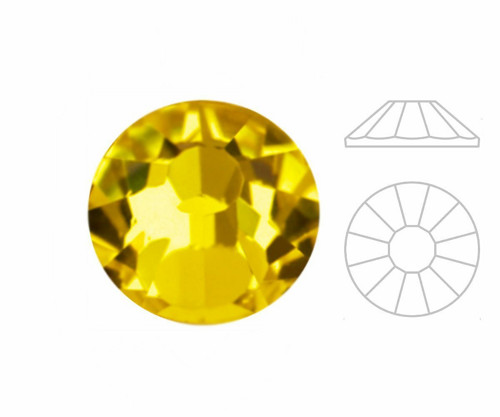 72ks Izabaro Crystal Topaz žlutá 203 Ss30 kolo