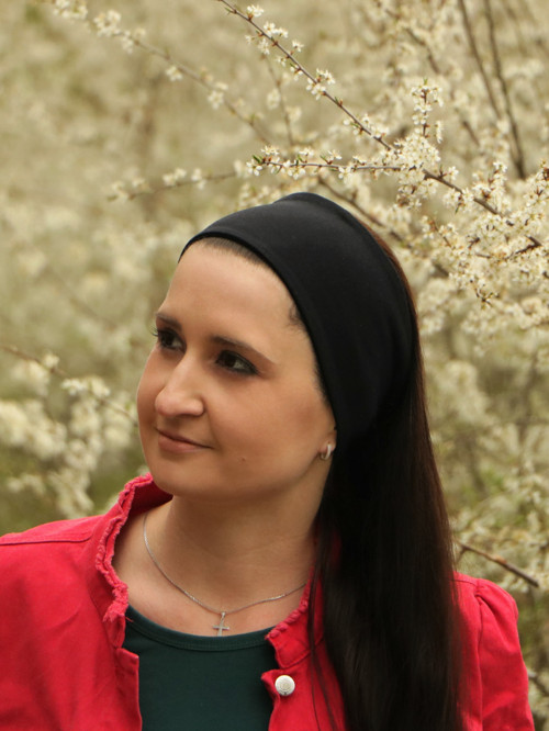 Úpletová čelenka čierna