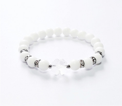 Náramek onyx čtyřlístek Swarovski