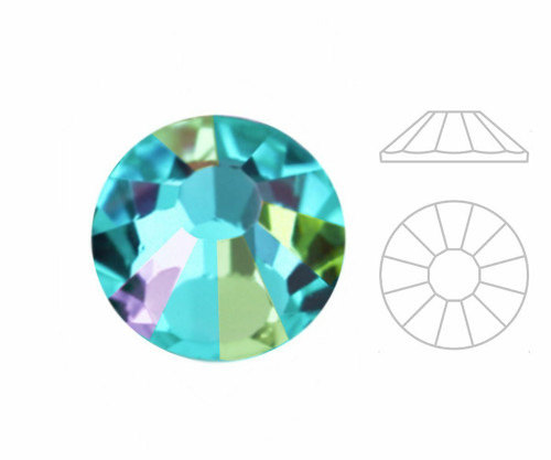 144ks Izabaro Crystal akvamarín Aurore Boreale Ab