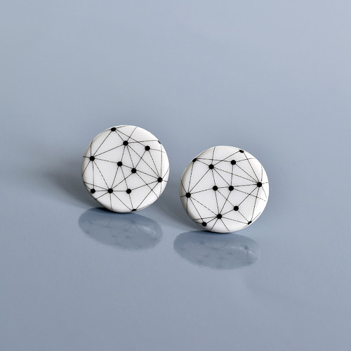 Porcelánové náušnice - Geometry — foto 1