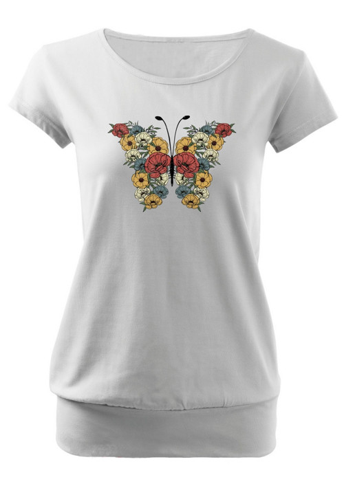 Dámské tričko "Butterfly & Flowers (retro)"