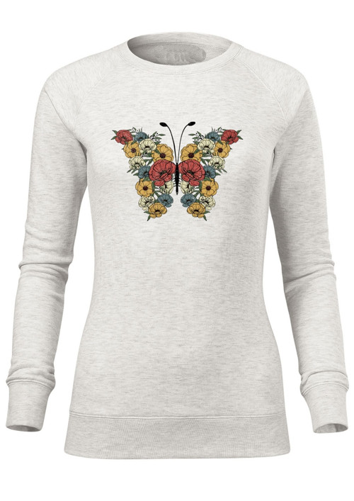 Dámská mikina "Butterfly & Flowers (retro)"