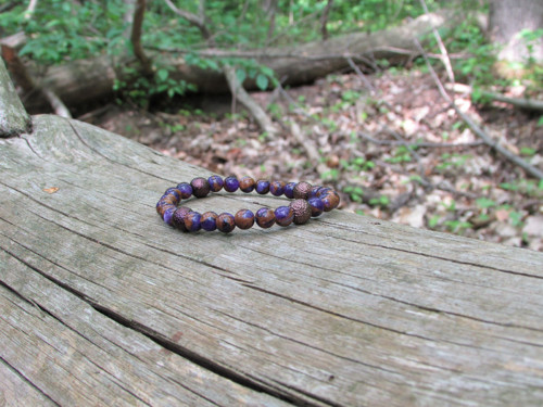 Jaspis cloisonne purple - náramek