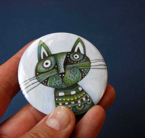 Kocour má rád ornament...magnet VELKÝ