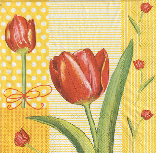 Ubrousek - tulipány (2 ks - AKCE)