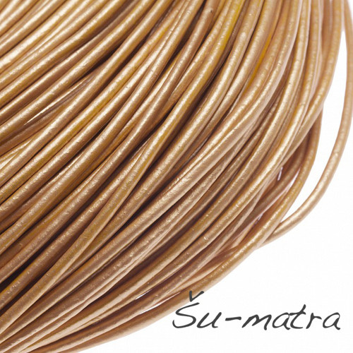 Kůže přírodní béžová perleťová, 1,5 mm (1 m)