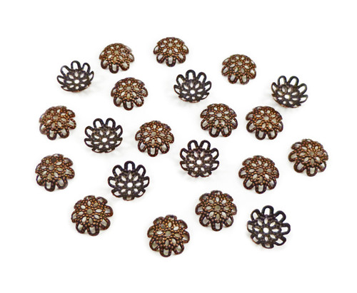 Kaplík krajkový měděný 10mm, 10ks