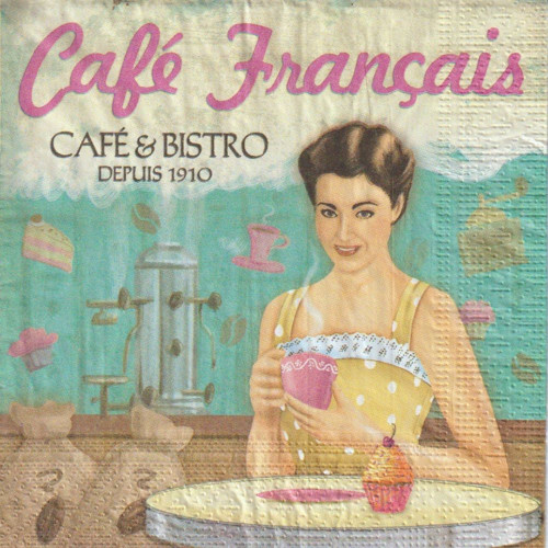 Ubrousek vintage - Cafe Francais