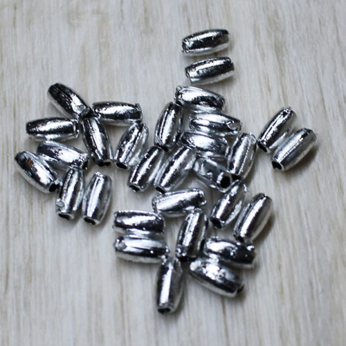 6x3 mm Plastové oválky stříbrná barva - výprodej