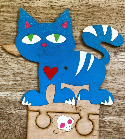 Dětský dřevěný metr - puzzle Kočka