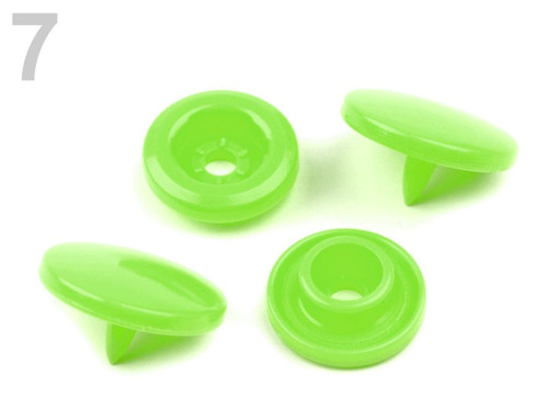 Plastové patentky pr.11,4mm (40 sad) - zelená neon