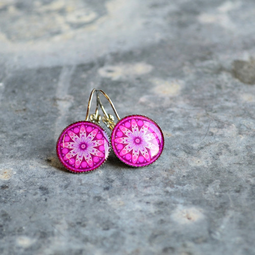 Fuchsia, závěsné naušničky