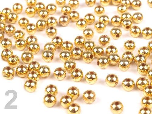 Korálky Glance Metallic pr.4mm (10g) - zlatá