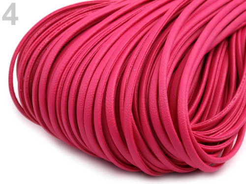Šňůra plochá 1x2,5 mm (1m) - růžová malinová