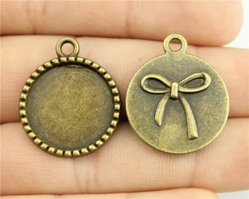 Přívěsek s lůžkem Ø18mm/Starobronz/1ks