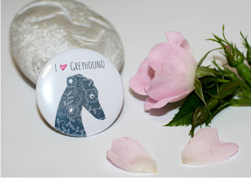 Zrcátko, buttonek, magnetka - I love Greyhound