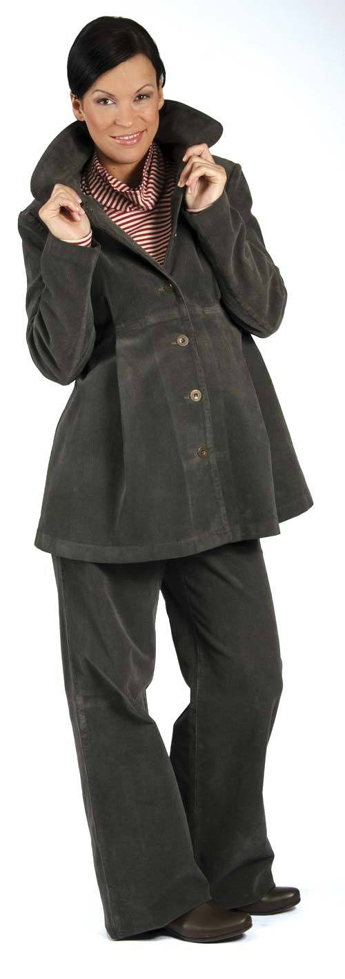 Těhotenský manšestrový kabátek Marle khaki 19133