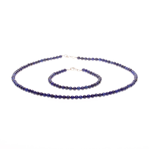 Lapis lazuli souprava, 41+18 cm, stříbro