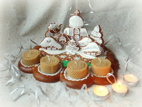 Vánoce - vesnička - adventní svícen