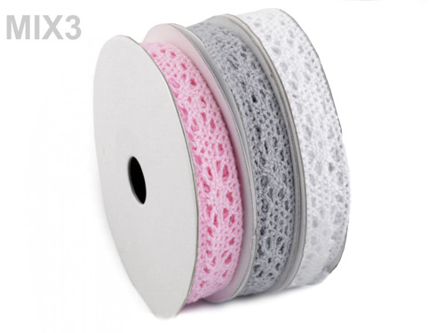 VÝPRODEJ! Bavlněná krajka š.13mm - mix č.3