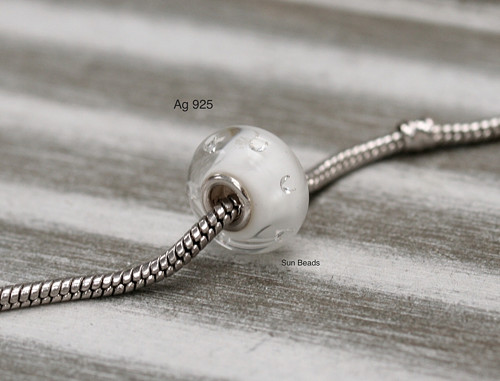 Vinutka 6 zirkonů, Ag 925 průvlek 4,3 mm