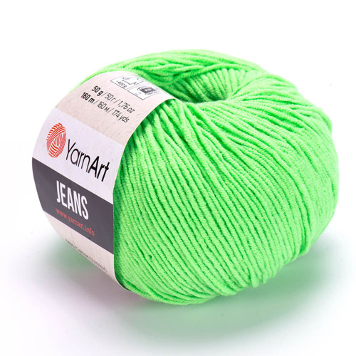 Příze Jeans - neonově zelená