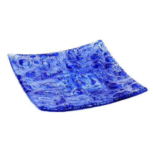 Mísa modrá bublinkové sklo 20x20 cm