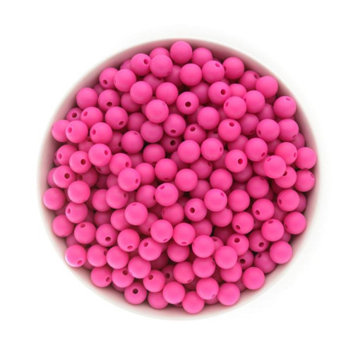 Silikonové korálky 9mm (10ks) - fuchsia