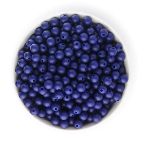 Silikonové korálky 9mm (10ks) - navy
