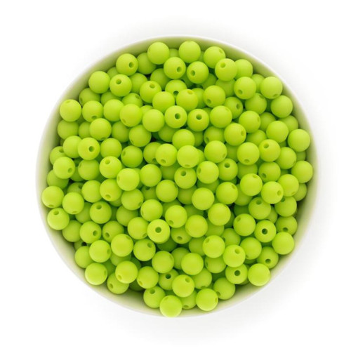Silikonové korálky 9mm (10ks) - lime — foto 1