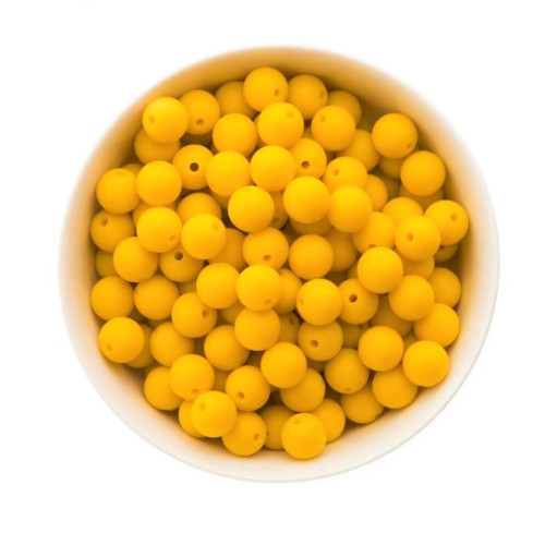 Silikonové korálky Ø12mm (10ks) - yellow