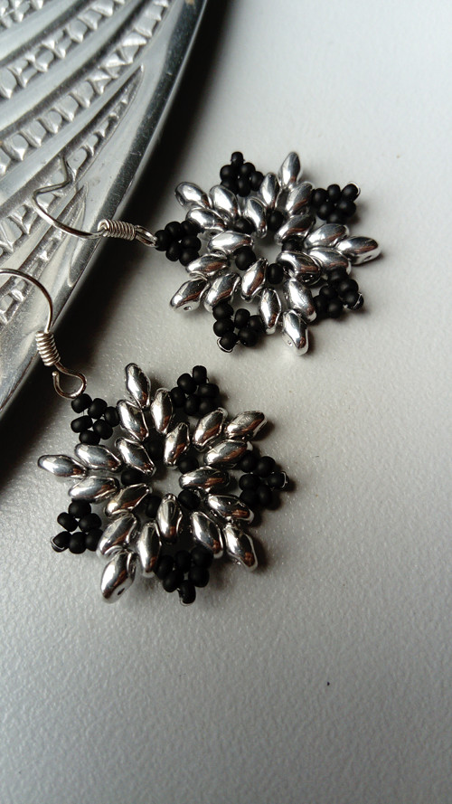 Náušnice Black Silver