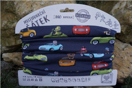 Nákrčník - tunel AUTA SE ZVÍŘÁTKY
