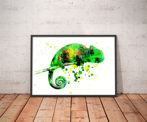 Zelený chameleon - Tisk na grafický papír — foto 1