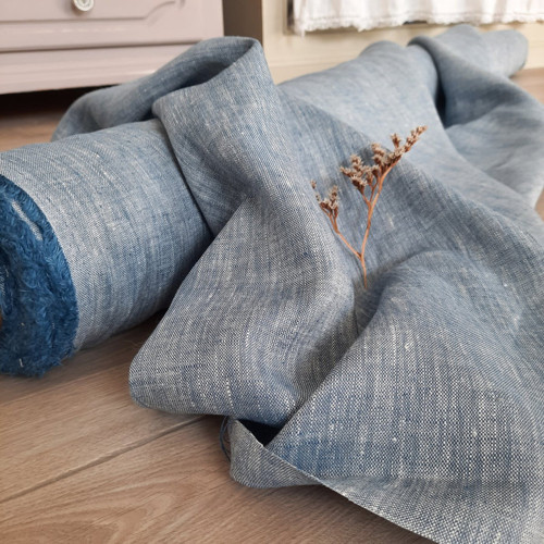 100% len metráž, 190g/m2...odstín FRENCH blue