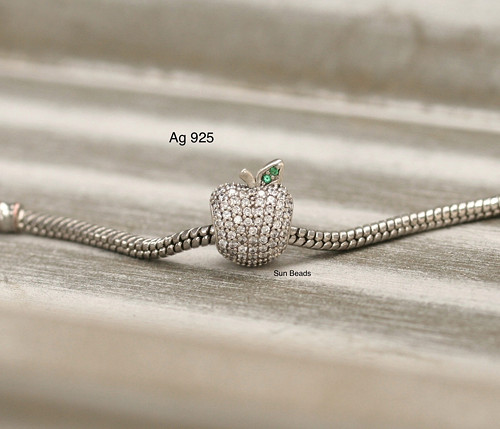 Korálek Apple pavé Ag 925/1000