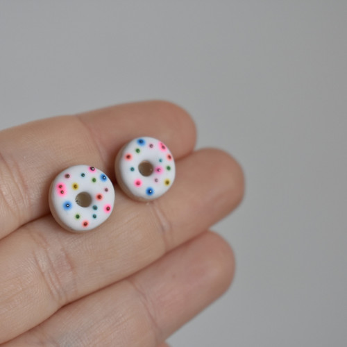 Mini donuty náušnice - Chirurgická ocel