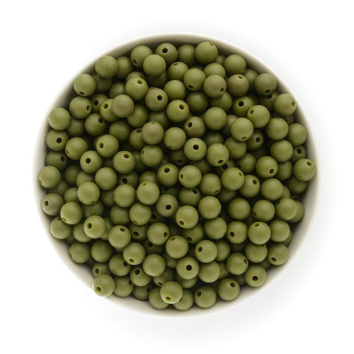 Silikonové korálky 9mm (10ks) - olive